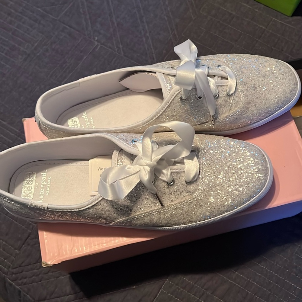 Keds Kate Spade Colab Glitter White